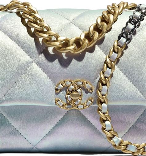 chanel iridescent gold|iridescent chanel 19 bag.